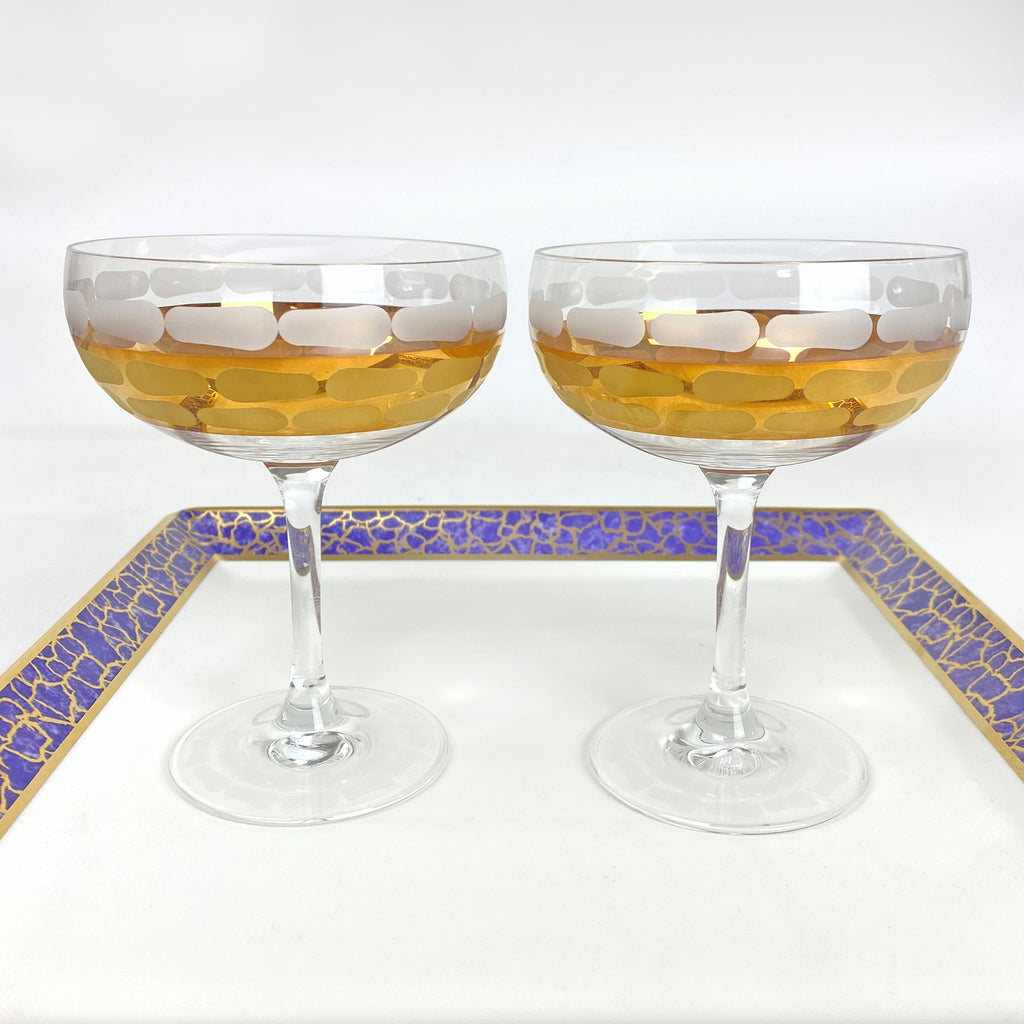 Truro Gold Coupe Stems Glass Set of two