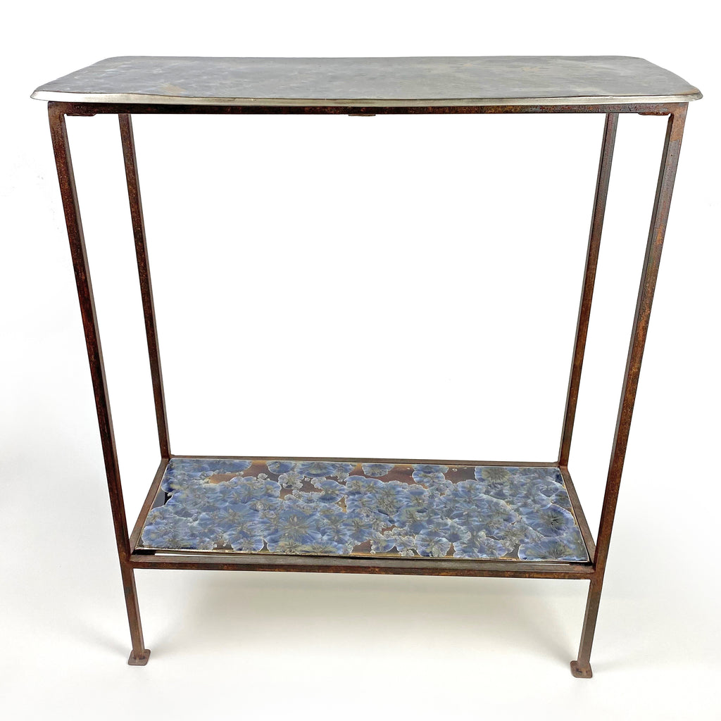 Borealis Blue Two-Tier Console Table