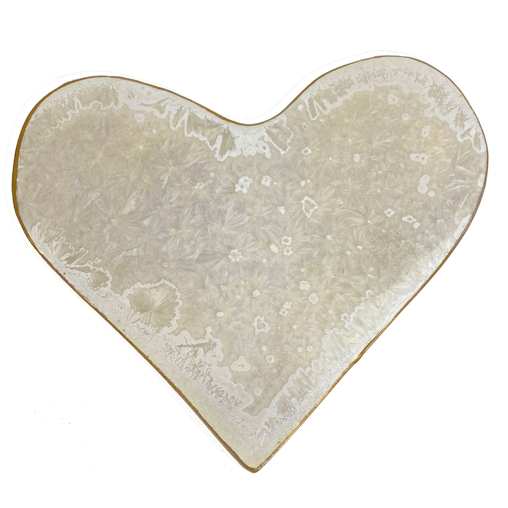 Borealis White with Gold Small Heart